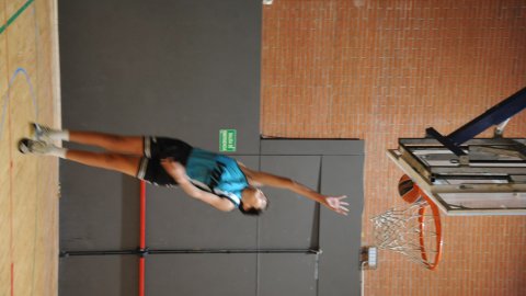 Marc Gordillo, al partit de bàsquet infantil ASME-Vilassar de Mar (10-60). Barcelona. 11 de desembre de 2021