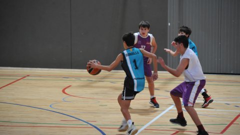 Marc Gordillo, al partit de bàsquet infantil ASME-Vilassar de Mar. Barcelona. 11 de desembre de 2021