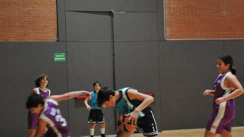 Marc Gordillo, al partit de bàsquet infantil ASME-Vilassar de Mar. Barcelona. 11 de desembre de 2021