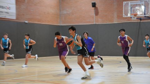Marc Gordillo, al partit de bàsquet infantil ASME-Vilassar de Mar. Barcelona. 11 de desembre de 2021