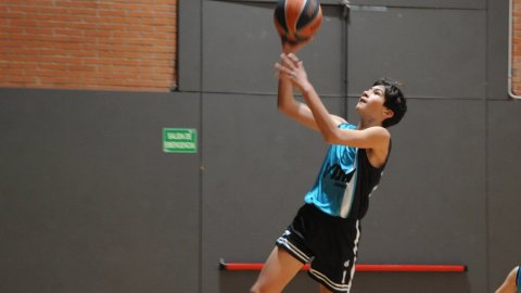 Marc Gordillo, al partit de bàsquet infantil ASME-Vilassar de Mar. Barcelona. 11 de desembre de 2021