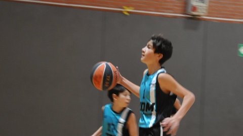 Marc Gordillo, al partit de bàsquet infantil ASME-Vilassar de Mar. Barcelona. 11 de desembre de 2021