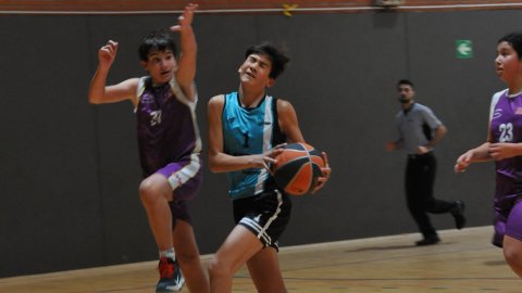 Marc Gordillo, al partit de bàsquet infantil ASME-Vilassar de Mar. Barcelona. 11 de desembre de 2021
