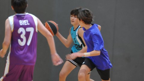 Marc Gordillo, al partit de bàsquet infantil ASME-Vilassar de Mar. Barcelona. 11 de desembre de 2021