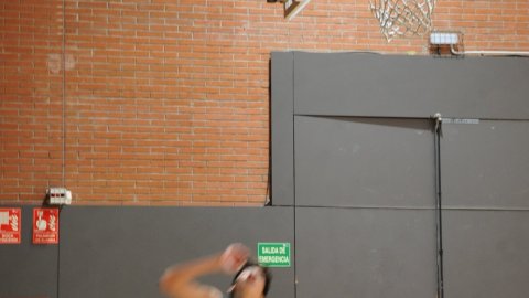 Marc Gordillo, al partit de bàsquet infantil ASME-Vilassar de Mar. Barcelona. 11 de desembre de 2021