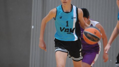 Marc Gordillo, al partit de bàsquet infantil ASME-Vilassar de Mar. Barcelona. 11 de desembre de 2021