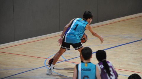 Marc Gordillo, al partit de bàsquet infantil ASME-Vilassar de Mar. Barcelona. 11 de desembre de 2021