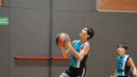 Marc Gordillo, al partit de bàsquet infantil ASME-Vilassar de Mar. Barcelona. 11 de desembre de 2021