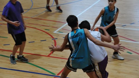 Marc Gordillo, al partit de bàsquet infantil ASME-Vilassar de Mar. Barcelona. 11 de desembre de 2021