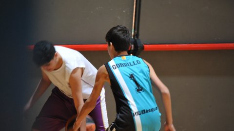 Marc Gordillo, al partit de bàsquet infantil ASME-Vilassar de Mar. Barcelona. 11 de desembre de 2021