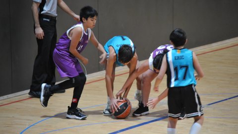 Marc Gordillo, al partit de bàsquet infantil ASME-Vilassar de Mar. Barcelona. 11 de desembre de 2021