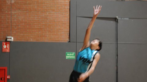Marc Gordillo, al partit de bàsquet infantil ASME-Vilassar de Mar. Barcelona. 11 de desembre de 2021