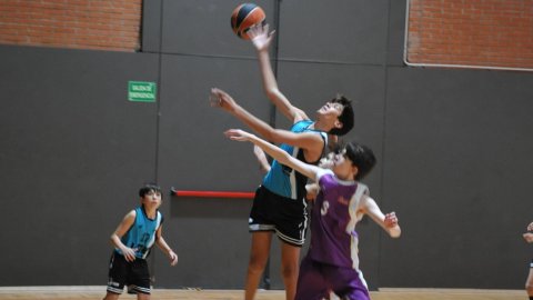 Marc Gordillo, al partit de bàsquet infantil ASME-Vilassar de Mar. Barcelona. 11 de desembre de 2021