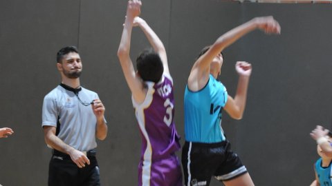 Marc Gordillo, al partit de bàsquet infantil ASME-Vilassar de Mar. Barcelona. 11 de desembre de 2021