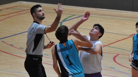 Marc Gordillo, al partit de bàsquet infantil ASME-Vilassar de Mar. Barcelona. 11 de desembre de 2021