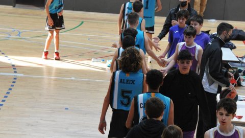 Marc Gordillo, al partit de bàsquet infantil ASME-Vilassar de Mar. Barcelona. 11 de desembre de 2021