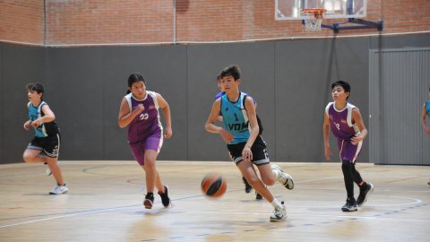 Marc Gordillo, al partit de bàsquet infantil ASME-Vilassar de Mar. Barcelona. 11 de desembre de 2021