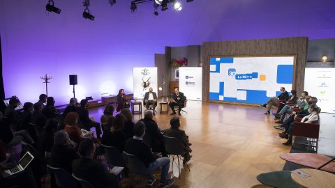 Presentació de La Marató de TV3 i Catalunya Ràdio dedicada a la salut mental, al plató de TV3. Sant Joan Despí. 15 de desembre de 2021