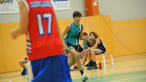 Marc Gordillo al partit de bàsquet infantil Vilassar de Mar-Ateneu Montserrat (58-50). Vilassar de Mar. 18 de desembre de 2021