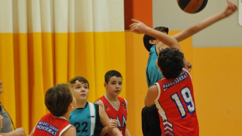 Marc Gordillo al partit de bàsquet infantil Vilassar de Mar-Ateneu Montserrat (58-50). Vilassar de Mar. 18 de desembre de 2021