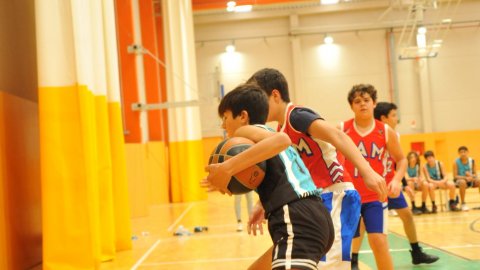 Marc Gordillo al partit de bàsquet infantil Vilassar de Mar-Ateneu Montserrat (58-50). Vilassar de Mar. 18 de desembre de 2021