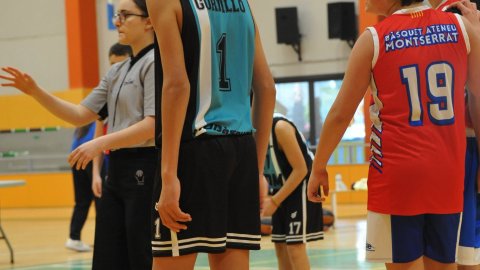 Marc Gordillo al partit de bàsquet infantil Vilassar de Mar-Ateneu Montserrat (58-50). Vilassar de Mar. 18 de desembre de 2021