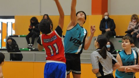 Marc Gordillo al partit de bàsquet infantil Vilassar de Mar-Ateneu Montserrat (58-50). Vilassar de Mar. 18 de desembre de 2021