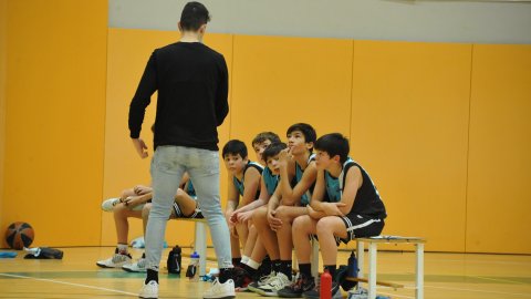 Marc Gordillo al partit de bàsquet infantil Vilassar de Mar-Ateneu Montserrat (58-50). Vilassar de Mar. 18 de desembre de 2021