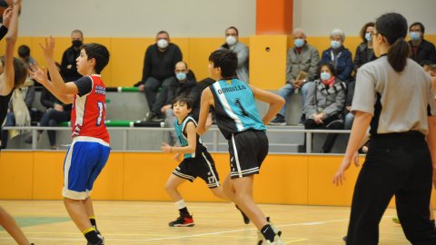 Marc Gordillo al partit de bàsquet infantil Vilassar de Mar-Ateneu Montserrat (58-50). Vilassar de Mar. 18 de desembre de 2021