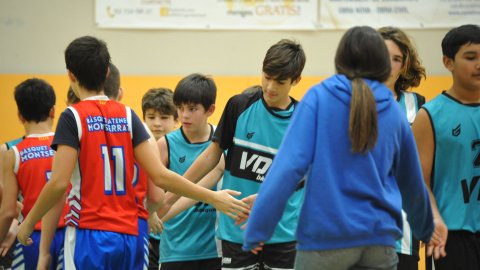 Marc Gordillo al partit de bàsquet infantil Vilassar de Mar-Ateneu Montserrat (58-50). Vilassar de Mar. 18 de desembre de 2021