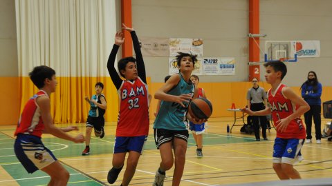 Marc Gordillo al partit de bàsquet infantil Vilassar de Mar-Ateneu Montserrat (58-50). Vilassar de Mar. 18 de desembre de 2021