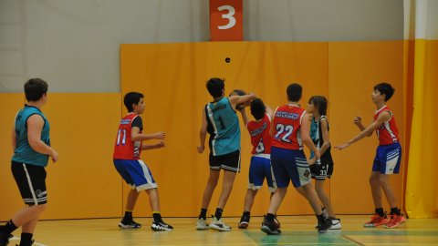 Marc Gordillo al partit de bàsquet infantil Vilassar de Mar-Ateneu Montserrat (58-50). Vilassar de Mar. 18 de desembre de 2021