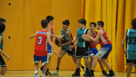 Marc Gordillo al partit de bàsquet infantil Vilassar de Mar-Ateneu Montserrat (58-50). Vilassar de Mar. 18 de desembre de 2021