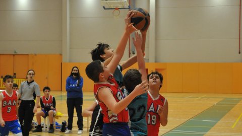 Marc Gordillo al partit de bàsquet infantil Vilassar de Mar-Ateneu Montserrat (58-50). Vilassar de Mar. 18 de desembre de 2021