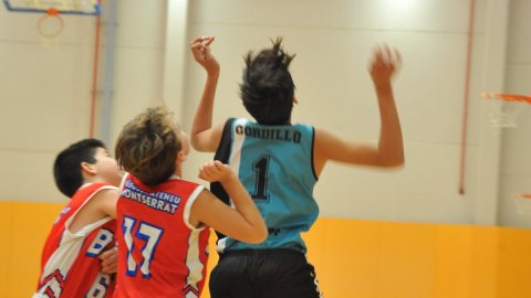 Marc Gordillo al partit de bàsquet infantil Vilassar de Mar-Ateneu Montserrat (58-50). Vilassar de Mar. 18 de desembre de 2021