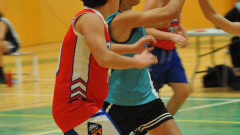 Marc Gordillo al partit de bàsquet infantil Vilassar de Mar-Ateneu Montserrat (58-50). Vilassar de Mar. 18 de desembre de 2021