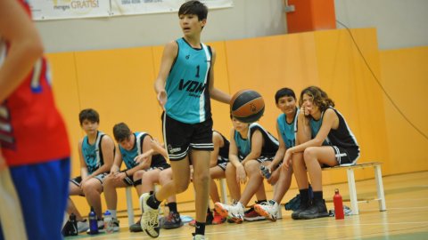 Marc Gordillo al partit de bàsquet infantil Vilassar de Mar-Ateneu Montserrat (58-50). Vilassar de Mar. 18 de desembre de 2021