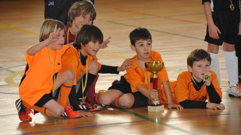 Marc Gordillo, a l'equip de futbol sala pre-benjamí del club esportiu Sant Joan de Vilassar de Mar. Any 2014. Foto: Saül Gordillo