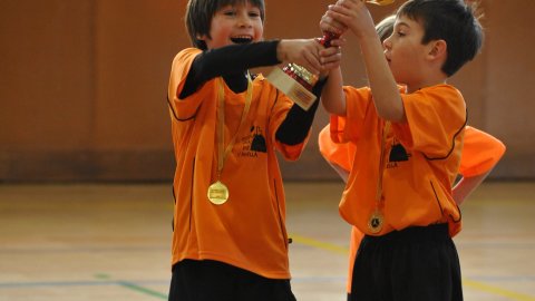 Marc Gordillo, a l'equip de futbol sala pre-benjamí del club esportiu Sant Joan de Vilassar de Mar. Any 2014. Foto: Saül Gordillo