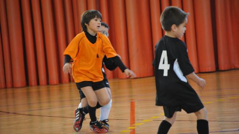 Marc Gordillo, a l'equip de futbol sala pre-benjamí del club esportiu Sant Joan de Vilassar de Mar. Any 2014. Foto: Saül Gordillo