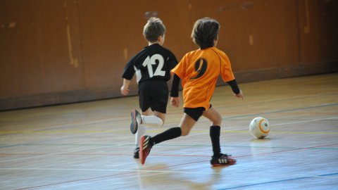 Marc Gordillo, a l'equip de futbol sala pre-benjamí del club esportiu Sant Joan de Vilassar de Mar. Any 2014. Foto: Saül Gordillo