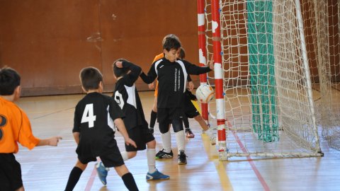 Marc Gordillo, a l'equip de futbol sala pre-benjamí del club esportiu Sant Joan de Vilassar de Mar. Any 2014. Foto: Saül Gordillo