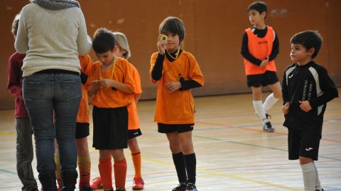 Marc Gordillo, a l'equip de futbol sala pre-benjamí del club esportiu Sant Joan de Vilassar de Mar. Any 2014. Foto: Saül Gordillo