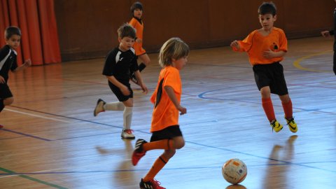Marc Gordillo, a l'equip de futbol sala pre-benjamí del club esportiu Sant Joan de Vilassar de Mar. Any 2014. Foto: Saül Gordillo