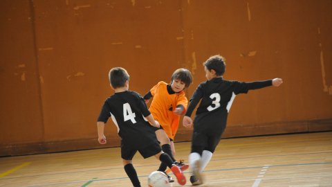 Marc Gordillo, a l'equip de futbol sala pre-benjamí del club esportiu Sant Joan de Vilassar de Mar. Any 2014. Foto: Saül Gordillo