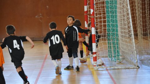 Marc Gordillo, a l'equip de futbol sala pre-benjamí del club esportiu Sant Joan de Vilassar de Mar. Any 2014. Foto: Saül Gordillo