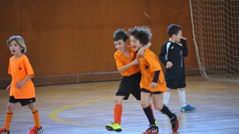 Marc Gordillo, a l'equip de futbol sala pre-benjamí del club esportiu Sant Joan de Vilassar de Mar. Any 2014. Foto: Saül Gordillo