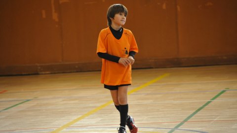Marc Gordillo, a l'equip de futbol sala pre-benjamí del club esportiu Sant Joan de Vilassar de Mar. Any 2014. Foto: Saül Gordillo