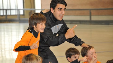 Marc Gordillo, a l'equip de futbol sala benjamí del club esportiu Sant Joan de Vilassar. Any 2016. Foto: Saül Gordillo
