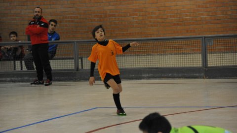 Marc Gordillo, a l'equip de futbol sala benjamí del club esportiu Sant Joan de Vilassar. Any 2016. Foto: Saül Gordillo